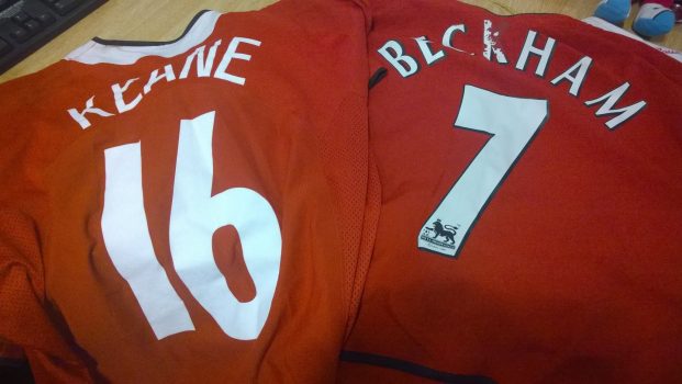 Football shirts at Manchester United Football Ground